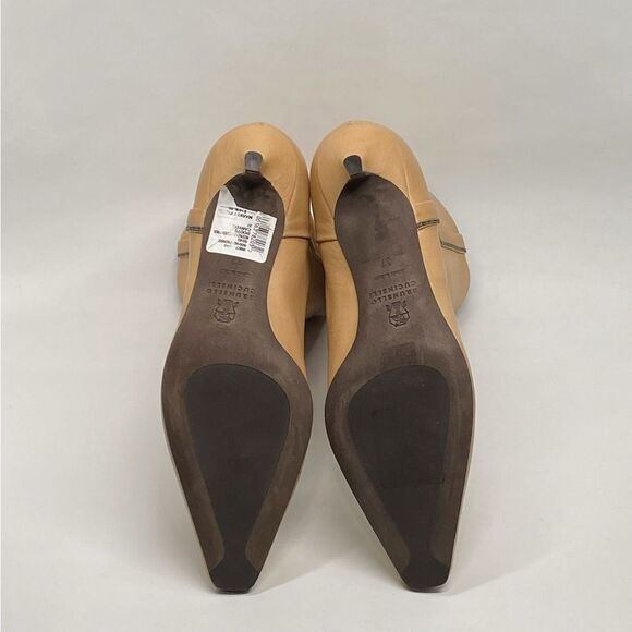 Brunello Cucinelli Bead embellished Leather Kitten-Heel Boots size 37 - Picture 11 of 12